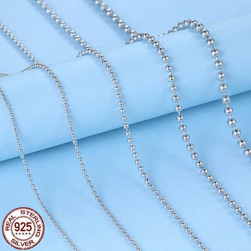Pure 925 Sterling Silver Chain Necklace for WomenS925 1mm - 2mm Ball Beads Collar De Cadena De Plata 40cm-50cm Long DIY JewelryXJ251104
