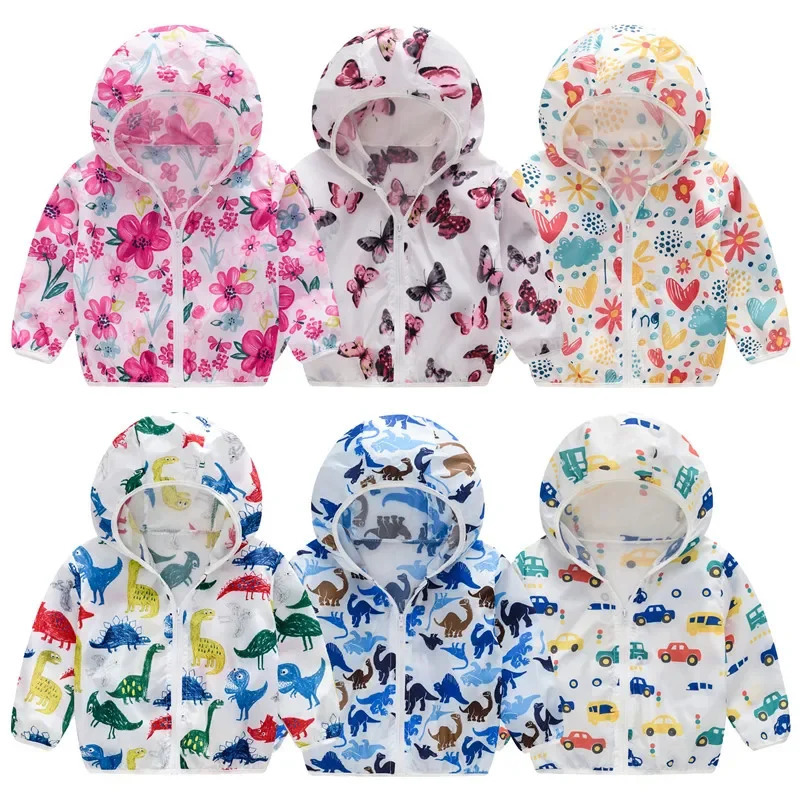 2024 Cute Baby Girl Jacket Boy Hoodie Sunscreen Long Sleeve Summer Childrens Clothing 250325z