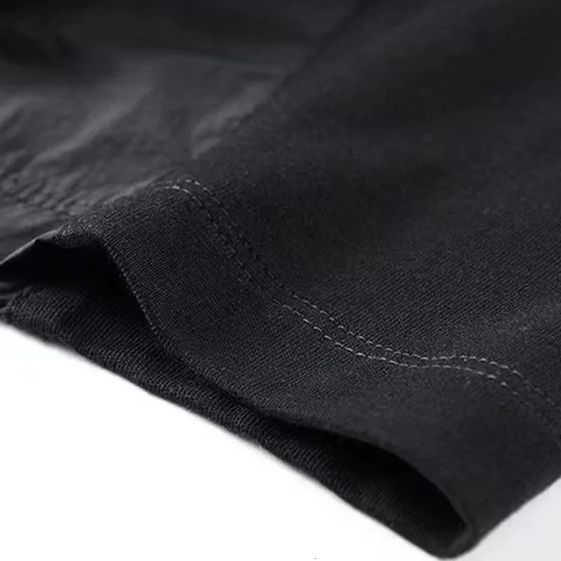 Summer heavy industrial short sleeved T-shirt for men with multiple functional pockets color matching half sleeved T-shirt INS fashion 250403