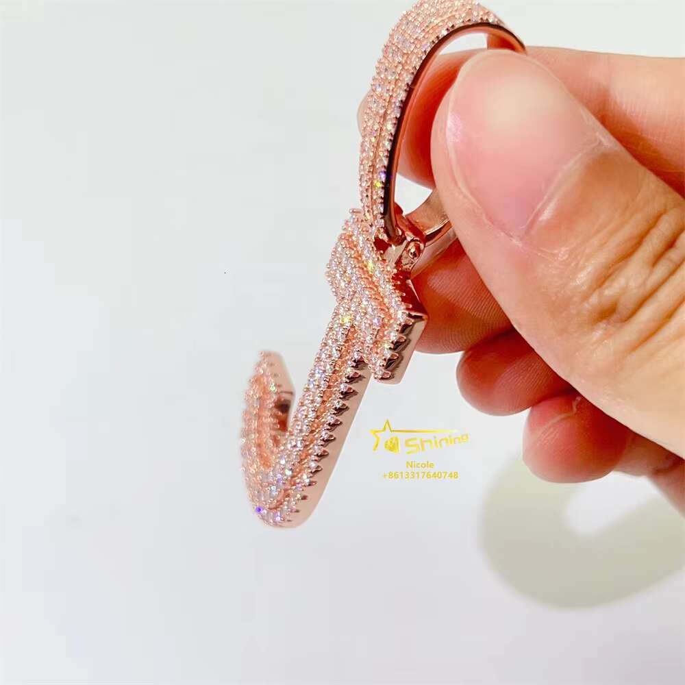 Best Quality Hot Sale Jewelry 925 Sterling Silver Moissanite Pendant Letter Initial Custom Iced Out Pendants