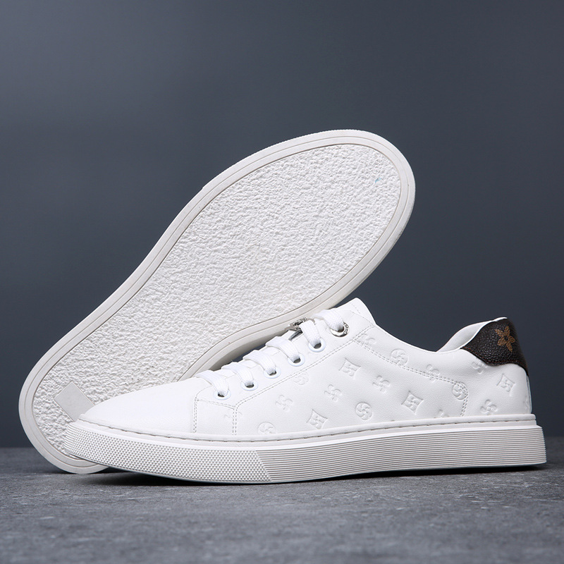 2025 Autumn New Trendy Versatile Men's White Shoes British Style Breathable Casual Korean Version Soft Leather Sneakers for Men