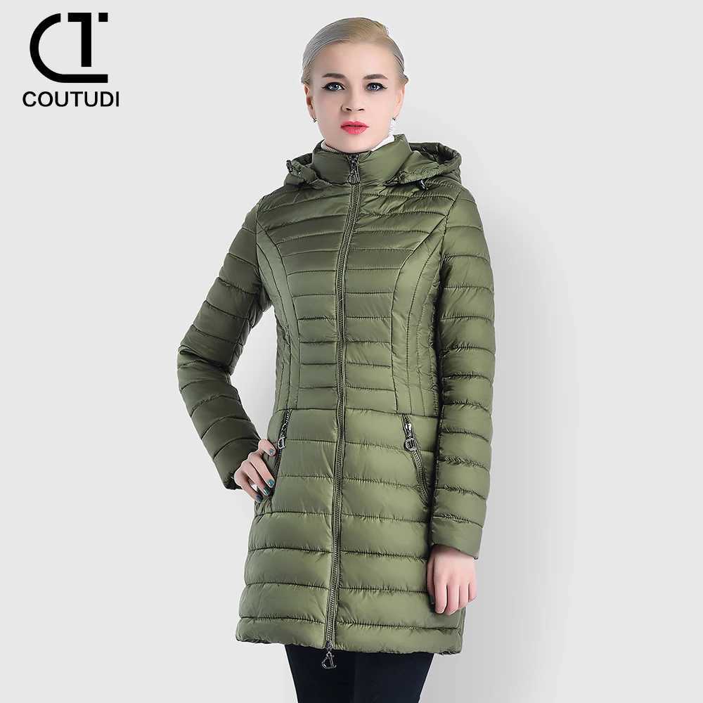 COUTUDI-Womens Winter Long Down Coat Slim Hooded Warm Jacket Padded Puffer Female Overcoat Womens Clothing Long Parkas J251104