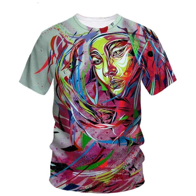 Funny Graffiti 3D Men T Shirts Originality Painting Art Graphic Print Short Sleeve Tops Fashion Casual O-neck Personality Tees