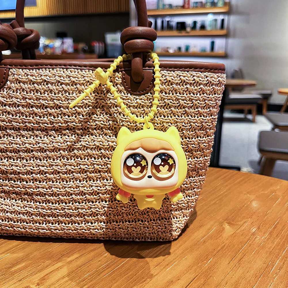Ins Big Eyes Cute Girl Plush Doll Keychain Student Children Cute Pinch Rebound Bag Pendant C251104