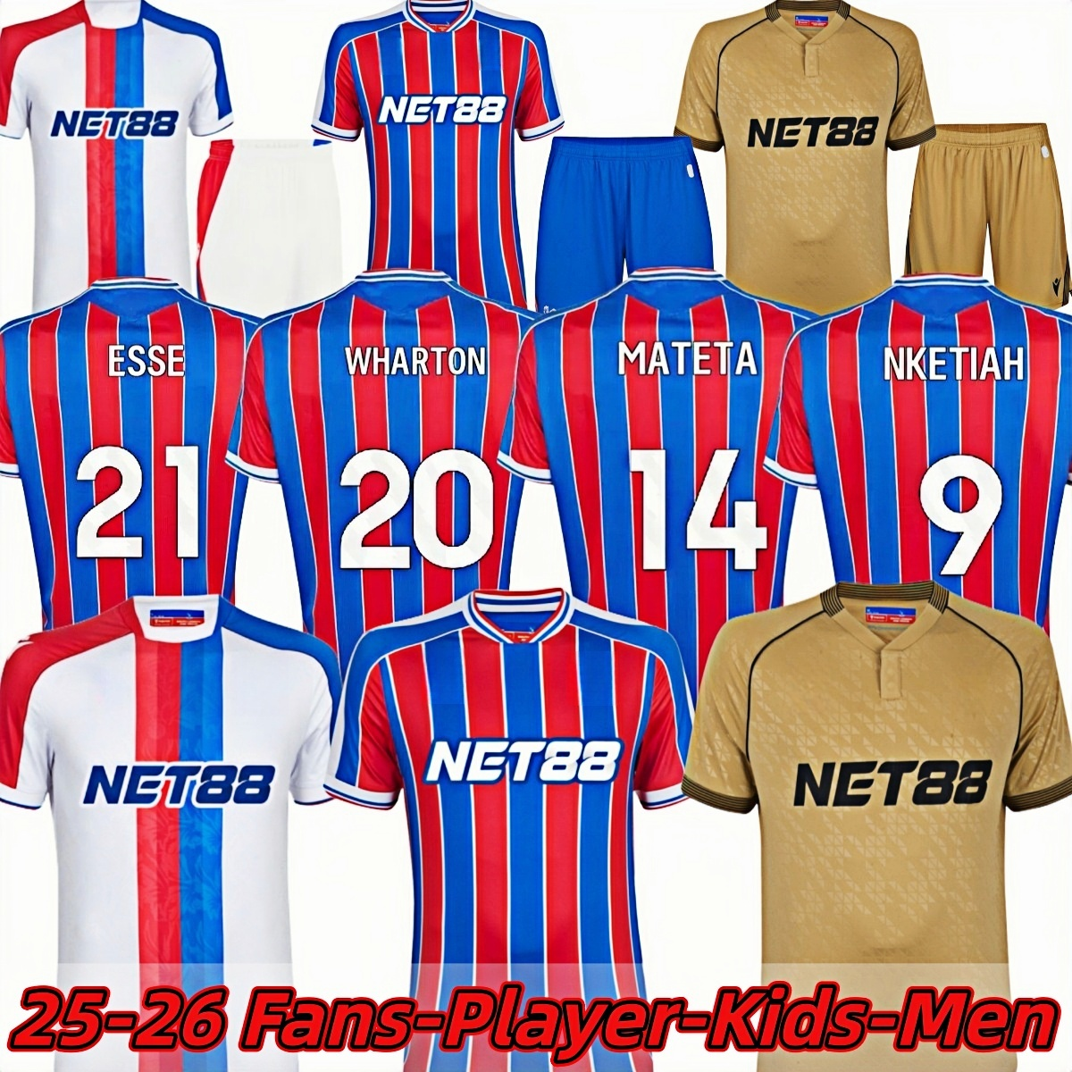 2025 2026 Crystals Soccer jersey DOUCOURE OLISE 25 26 Crystal EZE MATETA EDOUARD JAYEW Top fan kids kit player version Size football shirt PalaceS Men 3XL 4XL