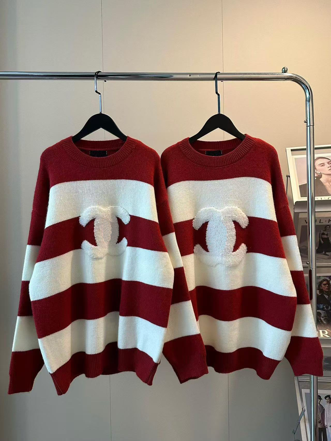 Women's Sweaters new full letter Christmas presents LOGO Sweaters casual fashion sweater short sleeve T-shirt sweater round neck shirt SIZE Asian size S--XXL