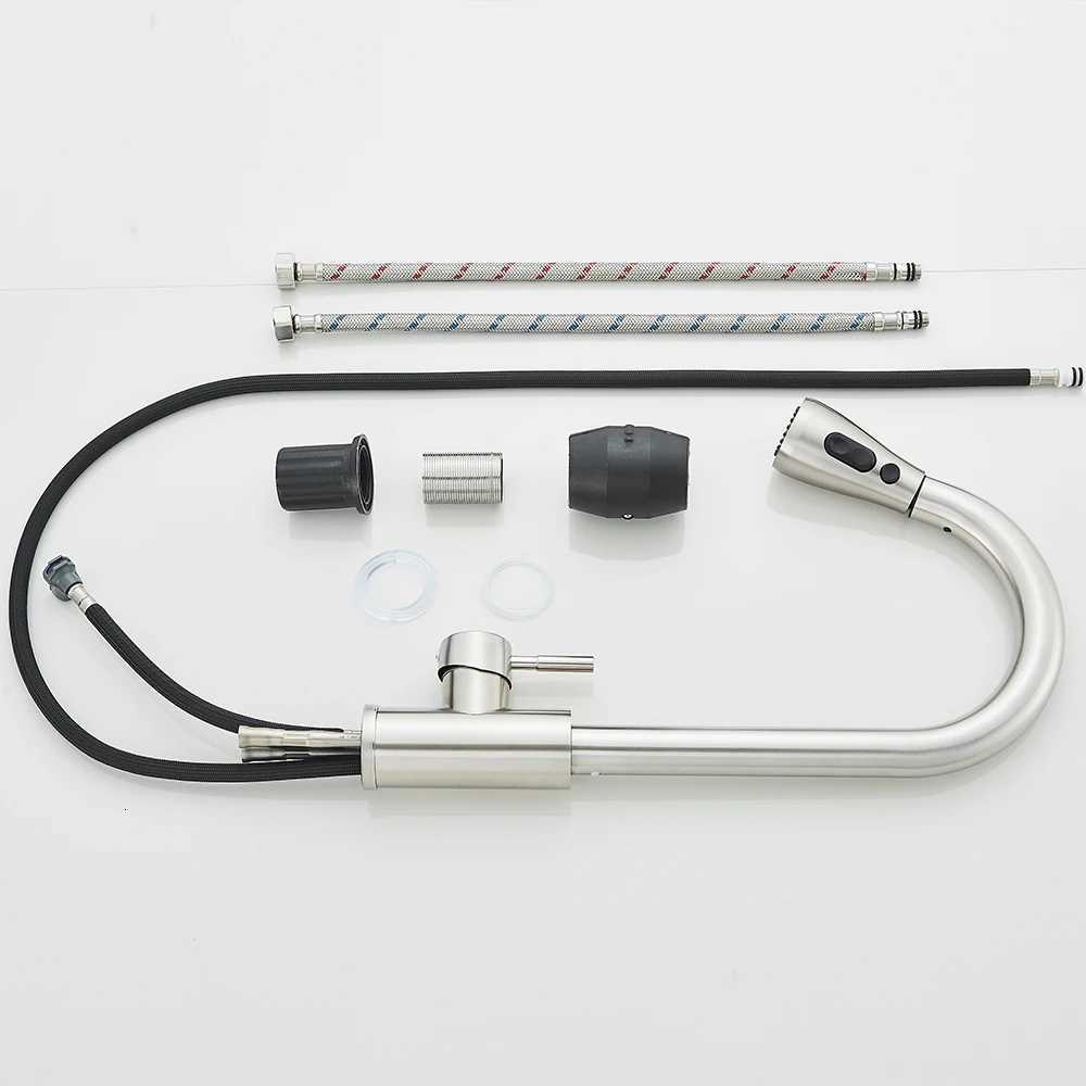 Kitchen Faucet Bed Nickel Hot and Cold Water Faucet Kitchen Sink Faucet Pl-out Sprayer For Kitchen Sink Faucet Y251104