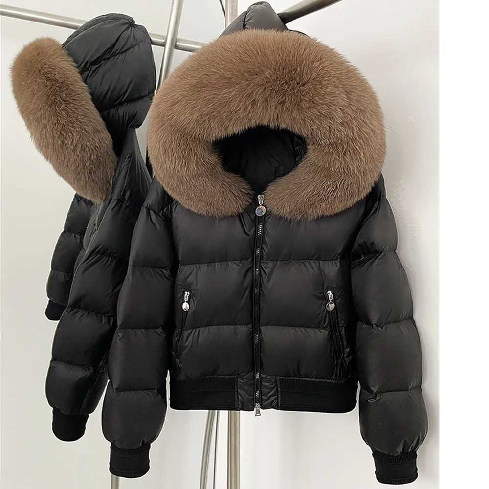 2025 Winter Womens Down Jacket Fur Collar Thickened Warm Womens Hooded Cotton-padded Coat y2k New High Quality Coat bra J251104