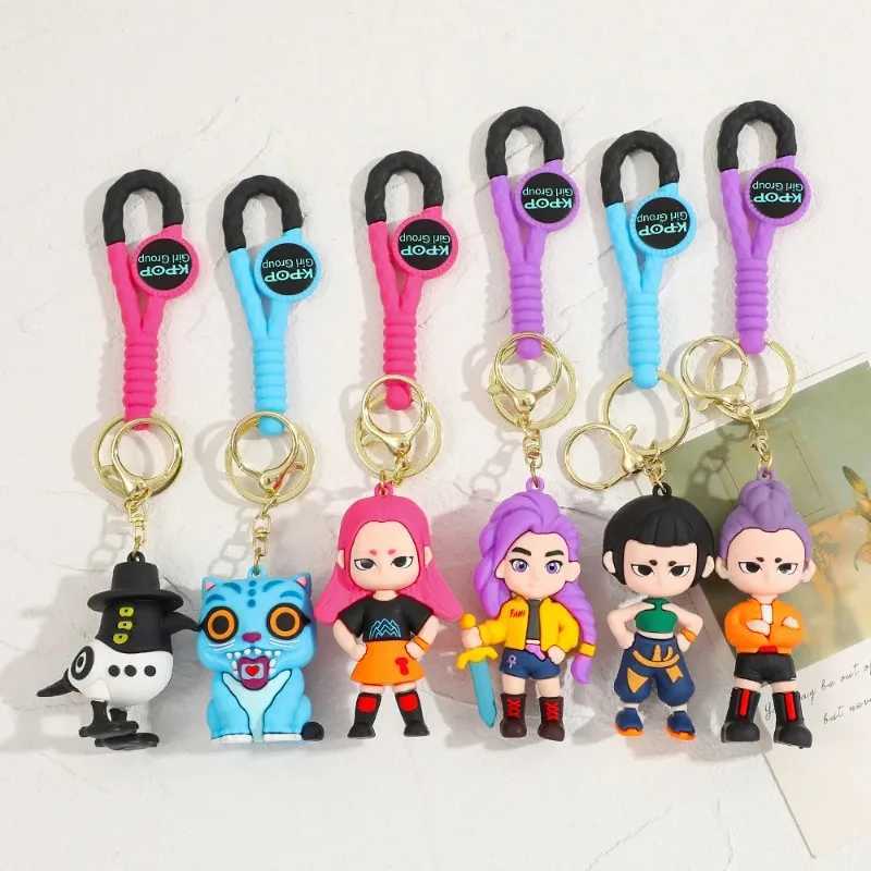 New KPOP Demon Hunters Little Tiger Keychain Pendant Cartoon Anime Monster Hunt Girl Key Ring Bag Hanging Decoration Gift C251104