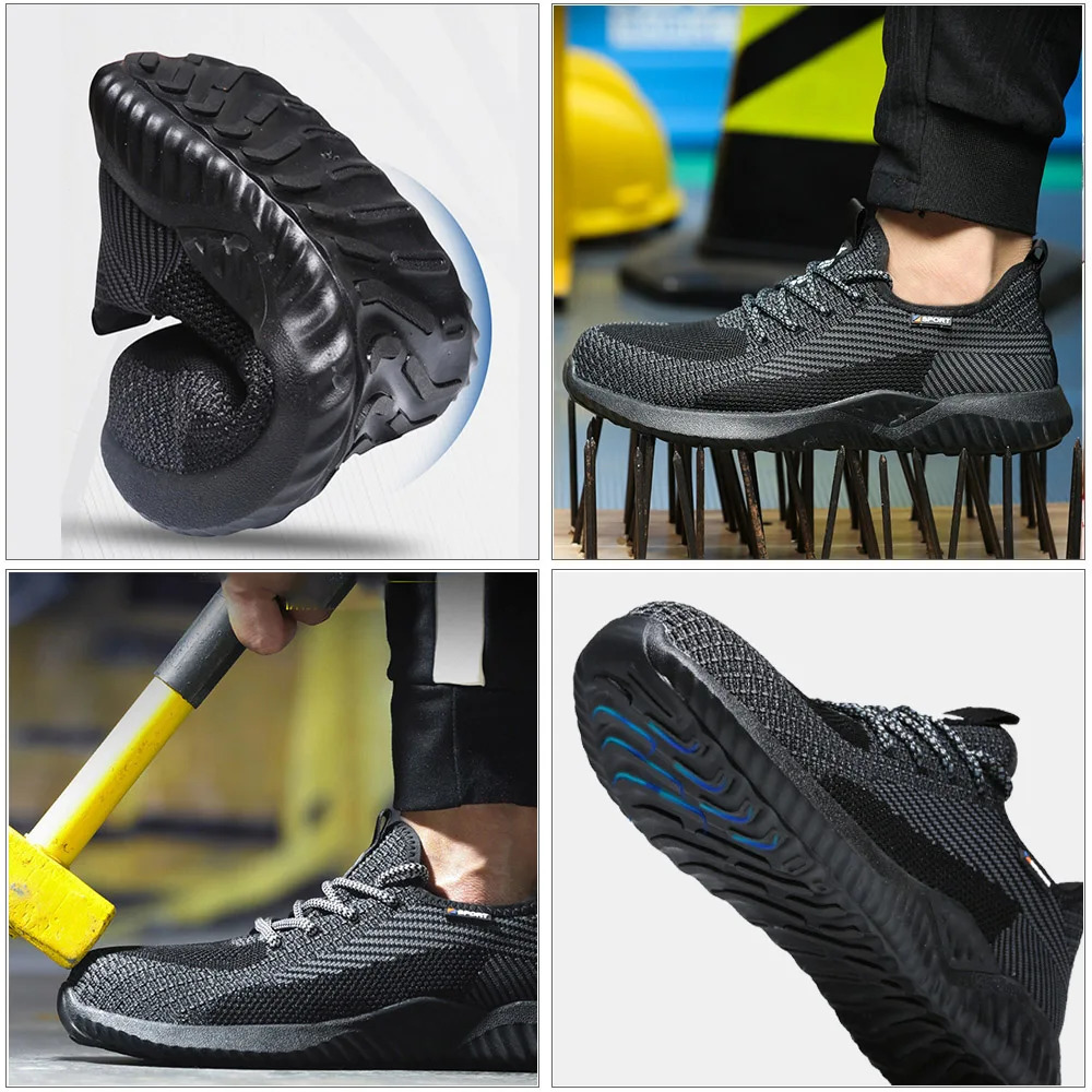 Breathable Safety Shoes Mens Work Boots Steel Toe Cap Puncture-Proof Indestructible Security Shoes Light Comfortable Sneakers 251104