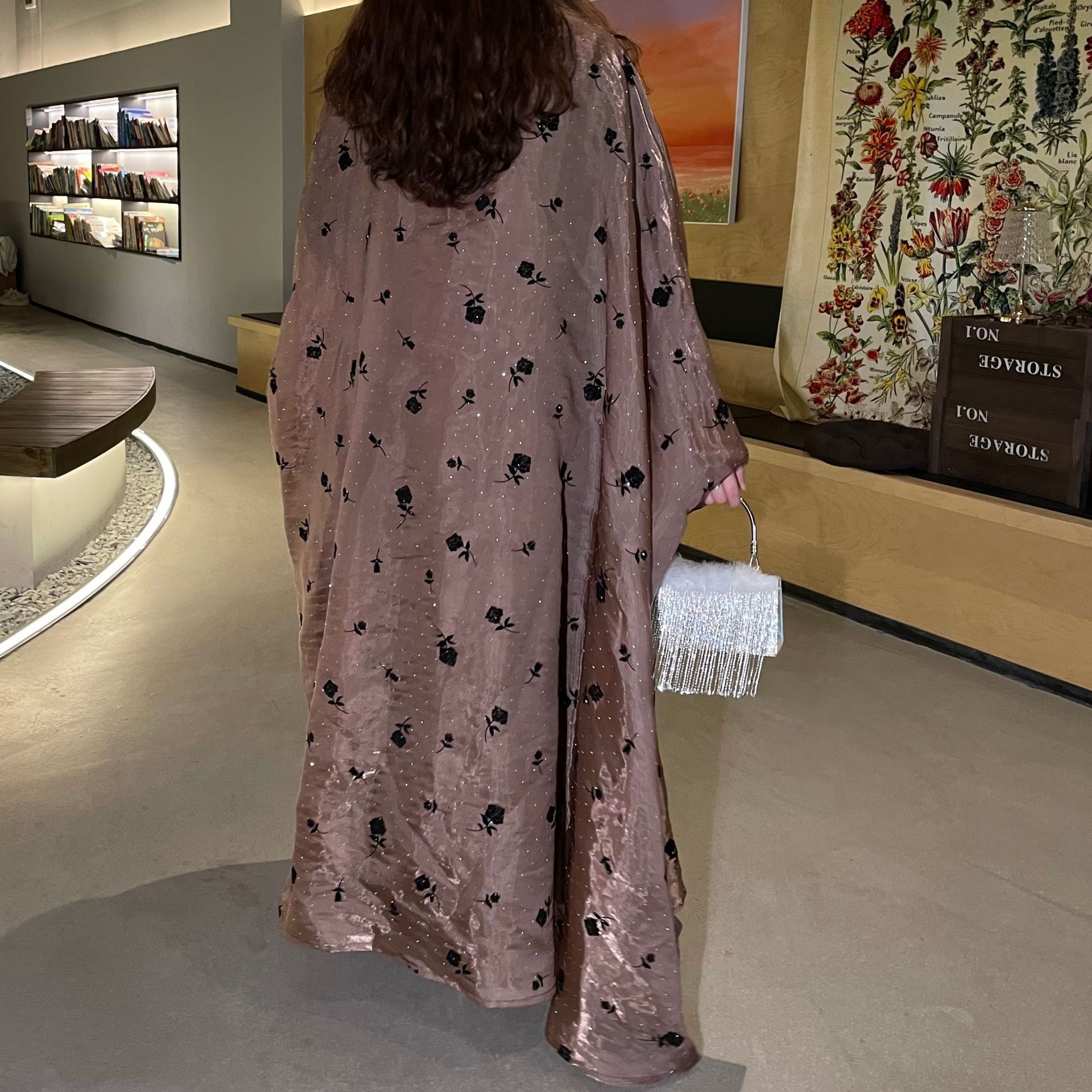 Women's Muslim Clothing Abaya Simple Rose Skirt Set Robe Abaya Maxi Dresses Islamic Clothing