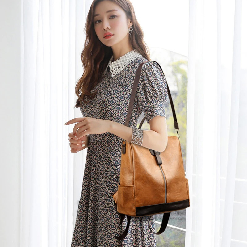 Fashion Anti-theft Women Backpacks Famous High Quality PU Leather Travel Backpack Ladies Large Capacity Shoulder Handbags251104ww