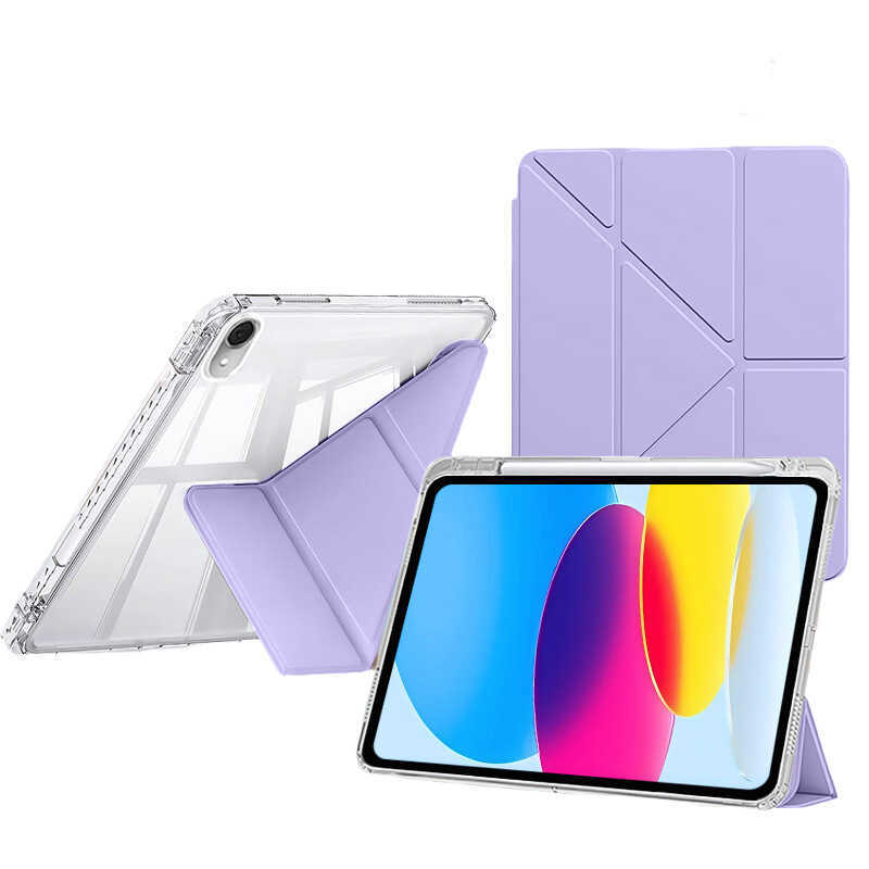 iPad Air 7 protective case with pen slot, acrylic material, anti-bend, Y-shaped fold, for 10.9-inch iPad 11 tablet Z201104