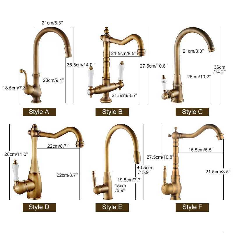Antique Bronze Kitchen faucets 360 Rotate Swivel Faucet Hot Cold Water Tap Mixer Kitchen Sink Faucet ELK331 Y251104