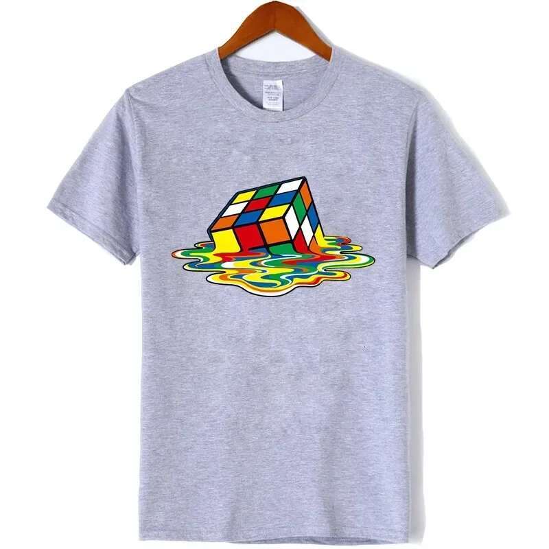 Customizable Men's Casual High Quality Short Sleeve T-Shirt Magic square printing o-neck casual hip hop t-shirt for men