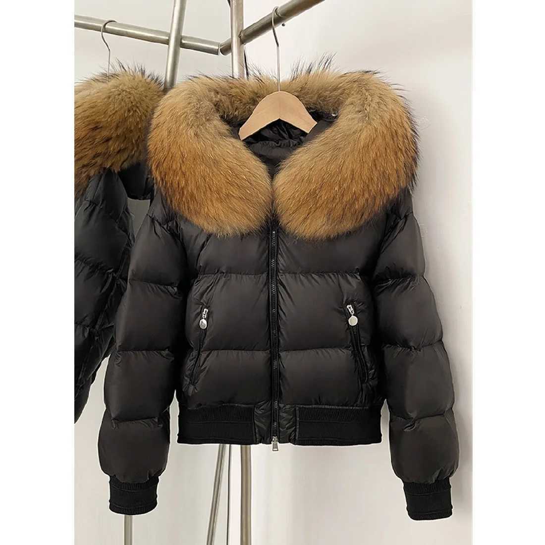 2025 Winter Womens Down Jacket Fur Collar Thickened Warm Womens Hooded Cotton-padded Coat y2k New High Quality Coat bra J251104