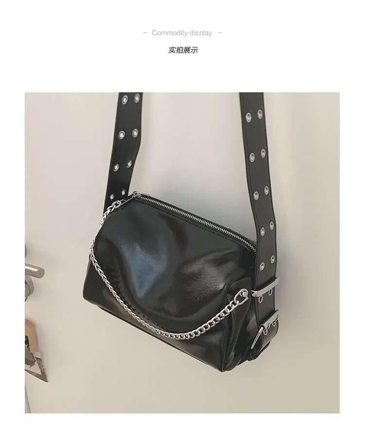 JIAERDI Y2k Grunge Sier Women 2023 Trend Leather Design Pillow Handbags Ladies Haruku Large Capacity Messenger Bag