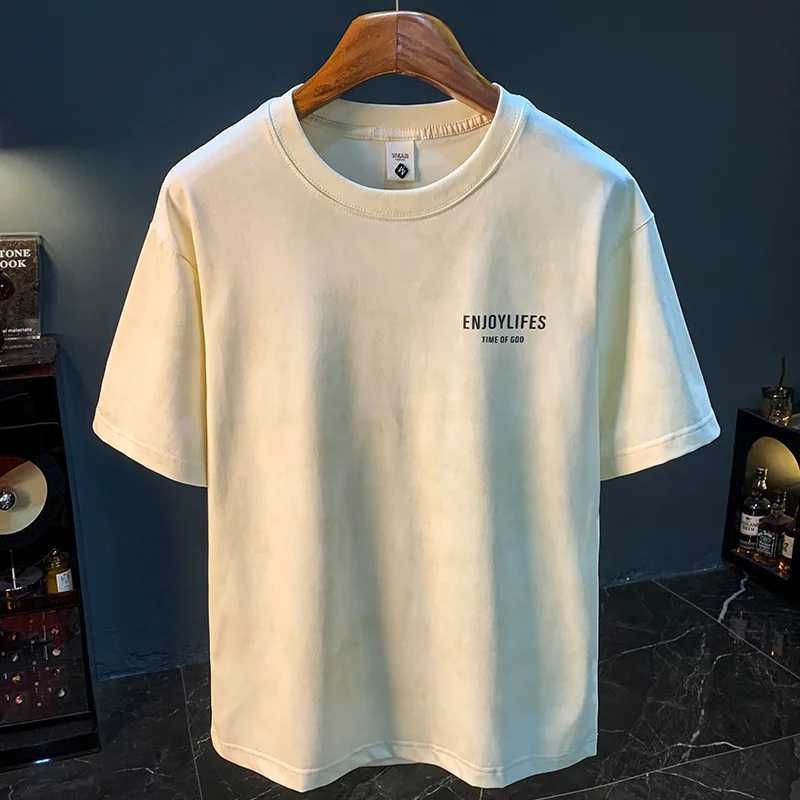 2025 new summer thin short sleeved T-shirt mens retro fashion casual trend brand round neck loose top W250403