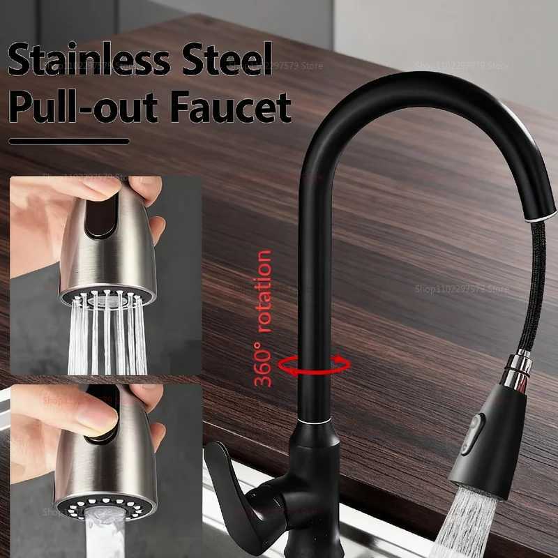 2025 Stainless Steel 360 Rotating Telescopic Faucet Durable Kitchen Sink Basin Faucet with Easy Install and Leakproof Design Y251104