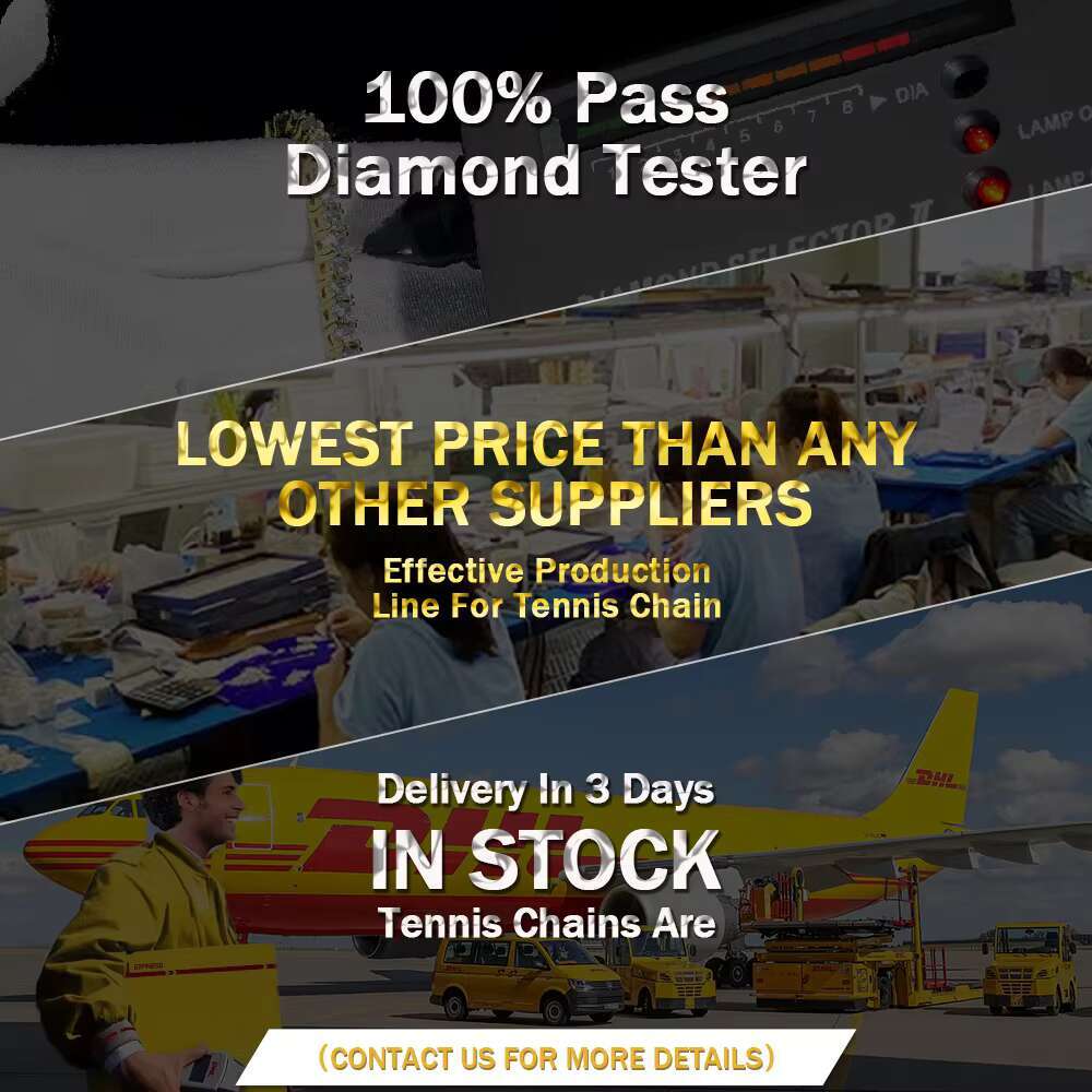 Bereal Factory Wholesale Iced Out 925 VVS Moissanite Diamond Tennis Chain Bracelet Necklace 3mm 4mm 5mm 6mm Custom 10K 14K Gold