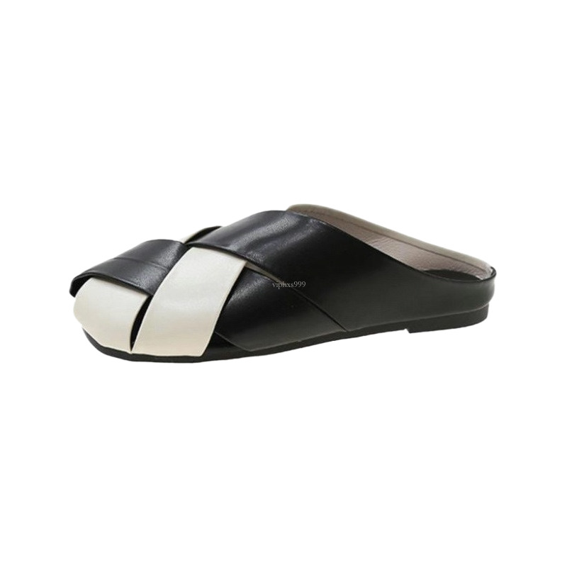 New Designer Sandals With Free Shipping Baotou Half 2025 Summer Fashion Outerwear Woven Hollow Cool Slippers Women's Flat Bottom Roman Sand Cheng