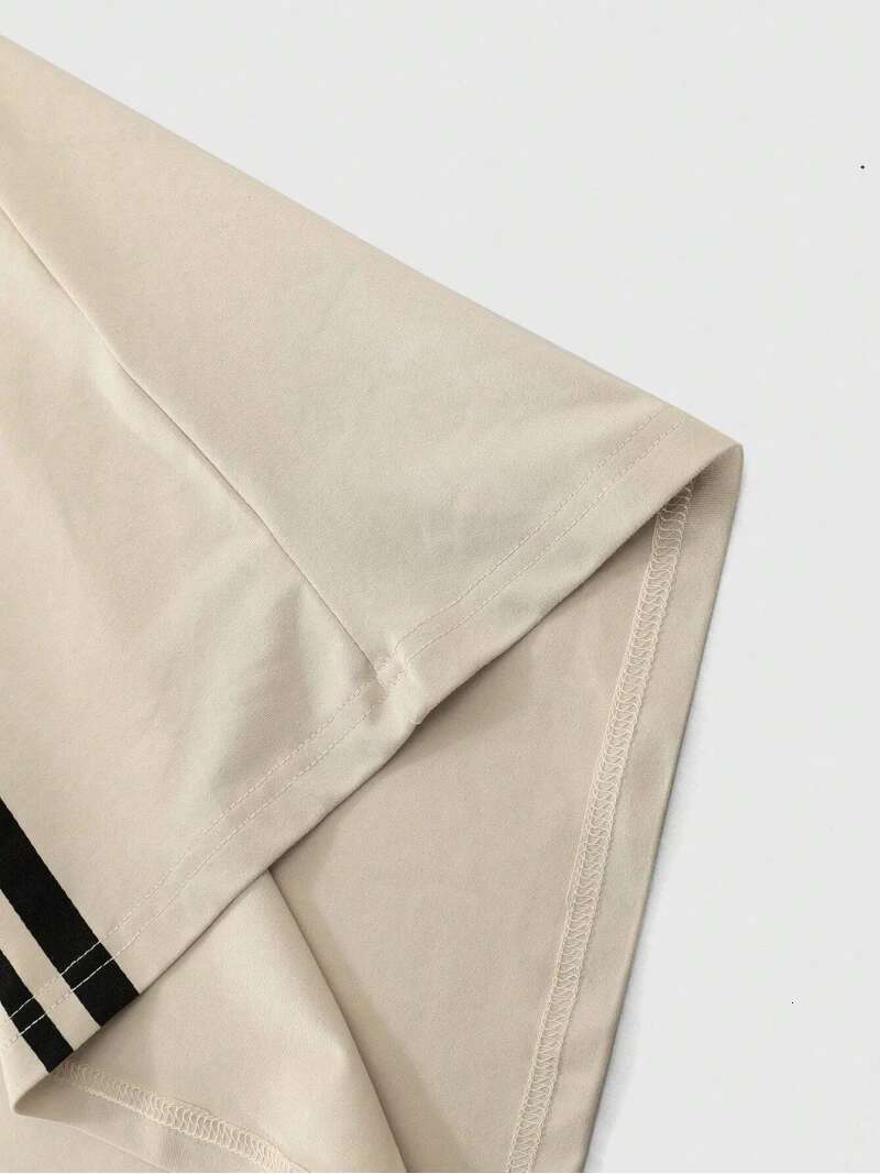 Trendy Two Piece Fashion STRONG Letter Printed Crew Neck T-Shirt And Trousers Set Hip Hop Wear Men's Clothing