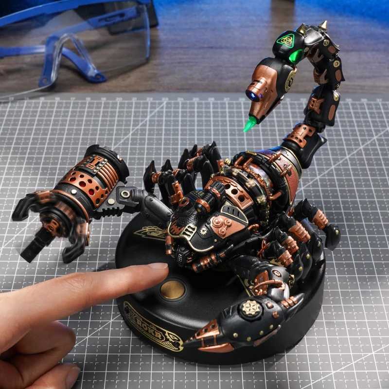 Robotime Rokr MI Series 4 kinds of Plastic Puzzles Emperor Scorpion Beetles Golden Coin Turtle 3D Assembly Building Block Sets C251104