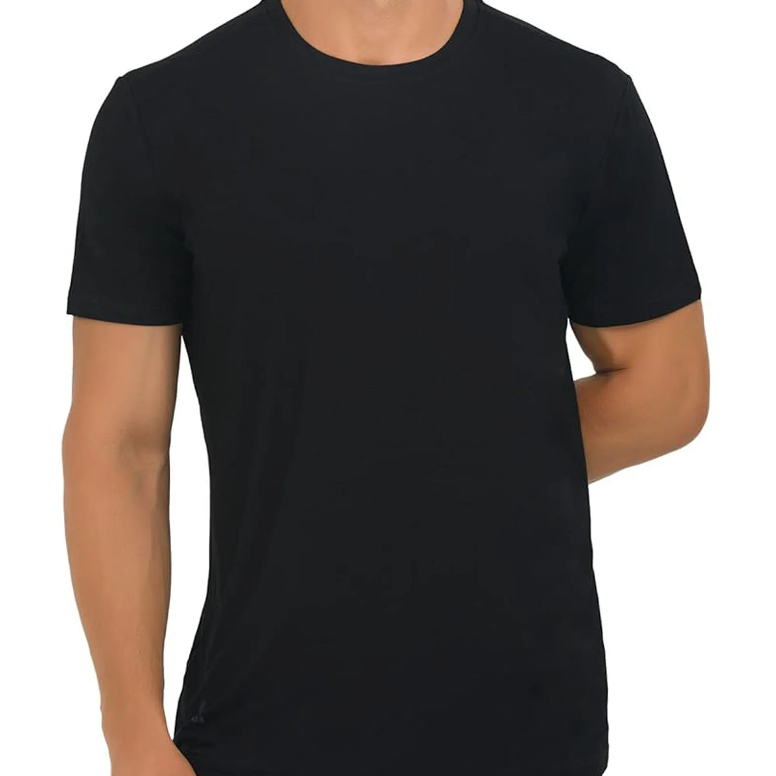 Mens artificial silk T-shirt made 3 packs of bamboo Crewneck underwear three-way moisturizing willow strips 250327