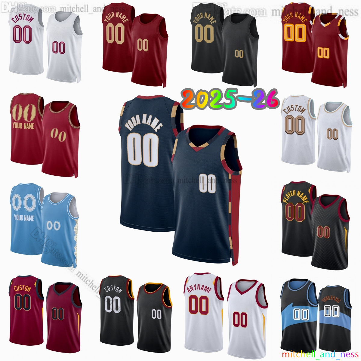 Custom 2025-26 New 10 Darius Garland Printed Basketball Jersey 5 Sam Merrill 4 Evan Mobley 12 DeAndre Hunter 20 Jaylon Tyson Jarrett Allen Craig Porter Jerseys Shorts