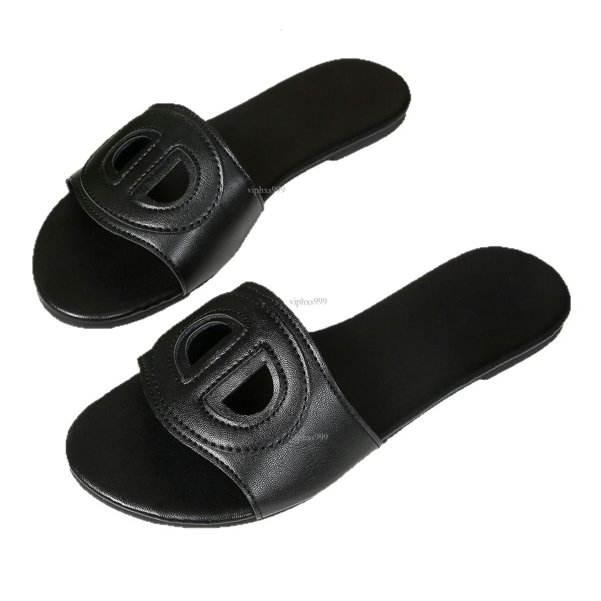 New Designer Sandals With Free Shipping Pig Nosed Flat One Line Women In Summer Hollow Out Versatile Sandals For Outdoor Wear, Beach Half Slippers Tre