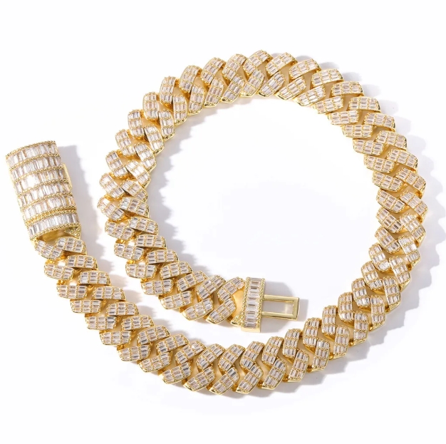Custom Cuban Chain Hip Hop Jewelry Set Vvs Moissanite Dia Iced Out Necklace Bracelet
