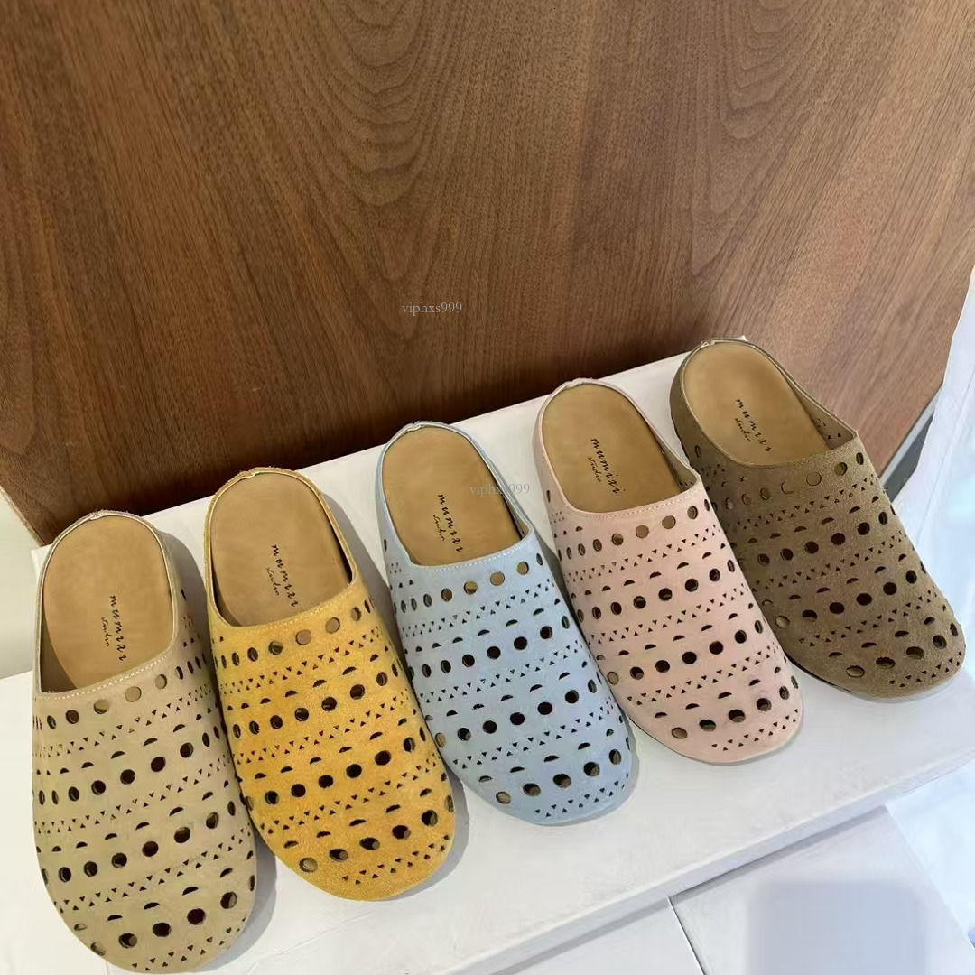 New Designer Sandals Niche Carved Flower Hollow Lazy Person's Half Slippers Women's Outdoor Wear Breathable Thick Sole Comfortable And Fashi