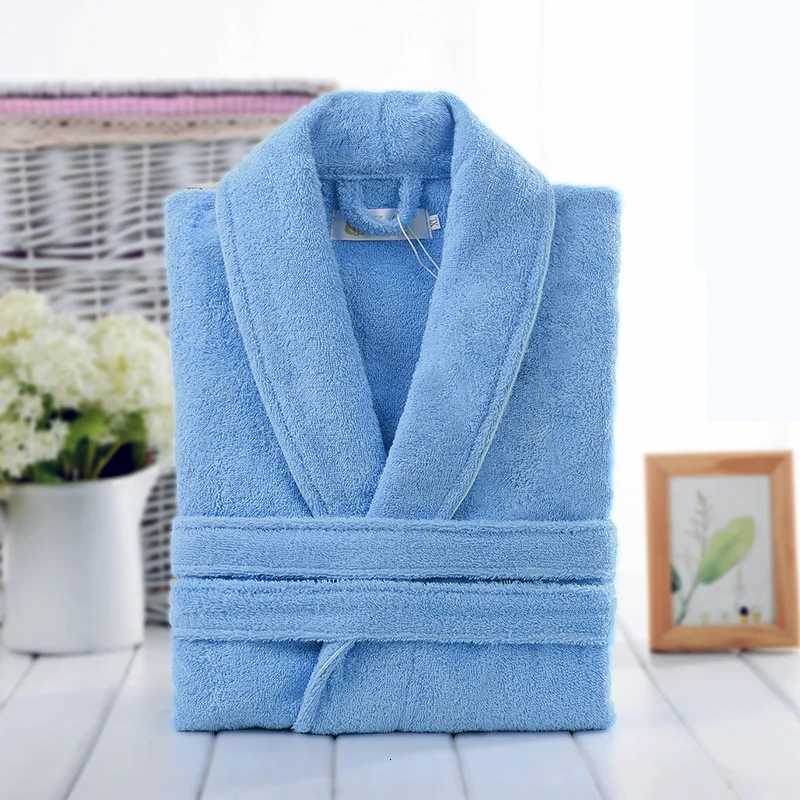 100 Cotton Toweling Terry Robe Unisex lovers Soft Bath Robe Men And Women Nightrobe Sleepwear Male Casual Home Bathrobe C251104