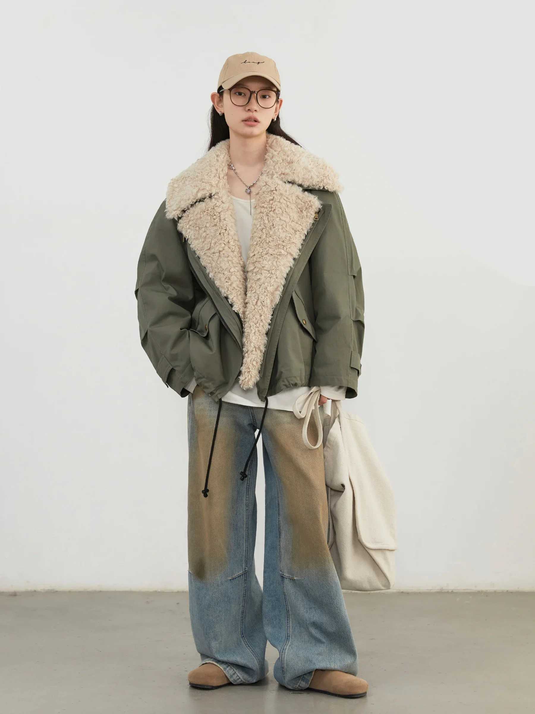 CHIC VEN Women Coats Streetwear Loose Casual New Retro Motorcycle Cotton Jacket Thick Warm Female Overcoat Autumn Winter 2024 J251103