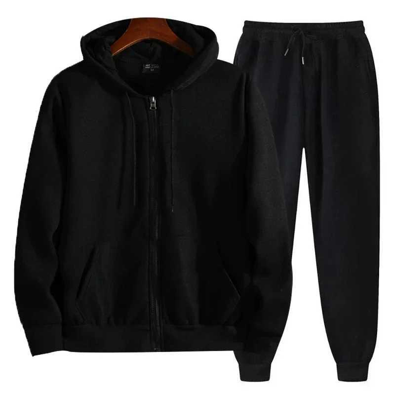 Mens Fashion Daily Sweatshirt Sports Set Mens Single Piece Sweatshirt Sports Pants and Sportswear Zipper Hoodie cardiga J251104