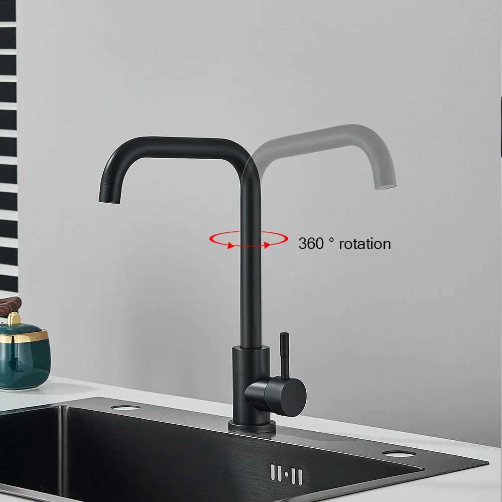 304 Stainless Steel Kitchen Sink Faucet ible Hot Cold Water Mixer Single Handle Pl Out Sink Faucet Deck Mounted Water Taps Y251104