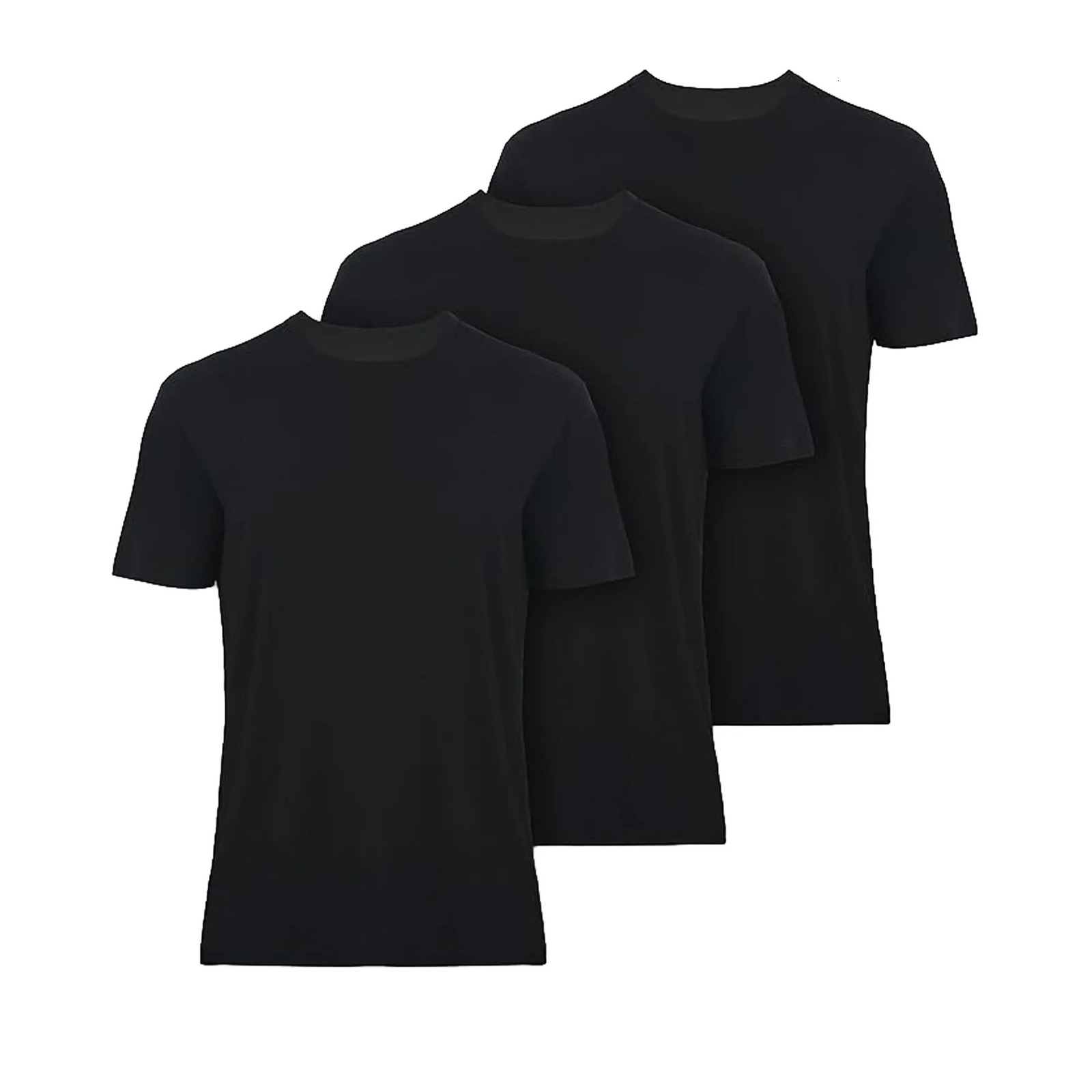 Mens artificial silk T-shirt made 3 packs of bamboo Crewneck underwear three-way moisturizing willow strips 250327