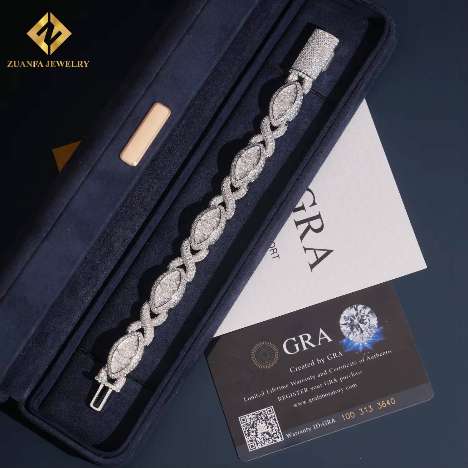 Hip Hop Jewelry Iced Out VVS Moissanite Marquise Diamond 925 Sterling Silver Evil Eyes Bracelet for Men