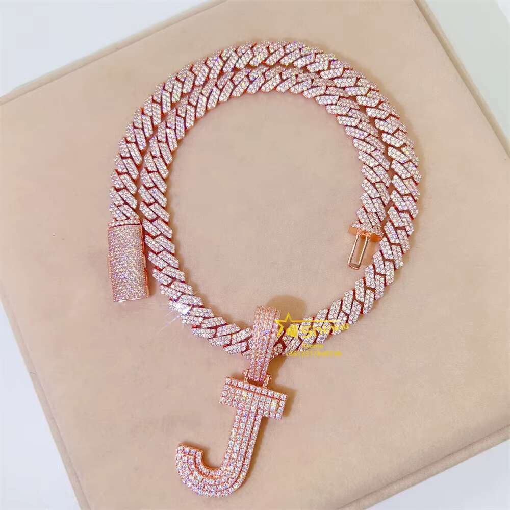 Best Quality Hot Sale Jewelry 925 Sterling Silver Moissanite Pendant Letter Initial Custom Iced Out Pendants