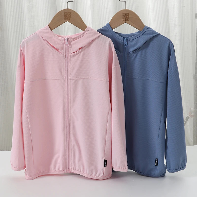 Children aged 318 years old thin spring summer coat childrens boys blue pink UPF50RashGuards sun protection suit 250325z