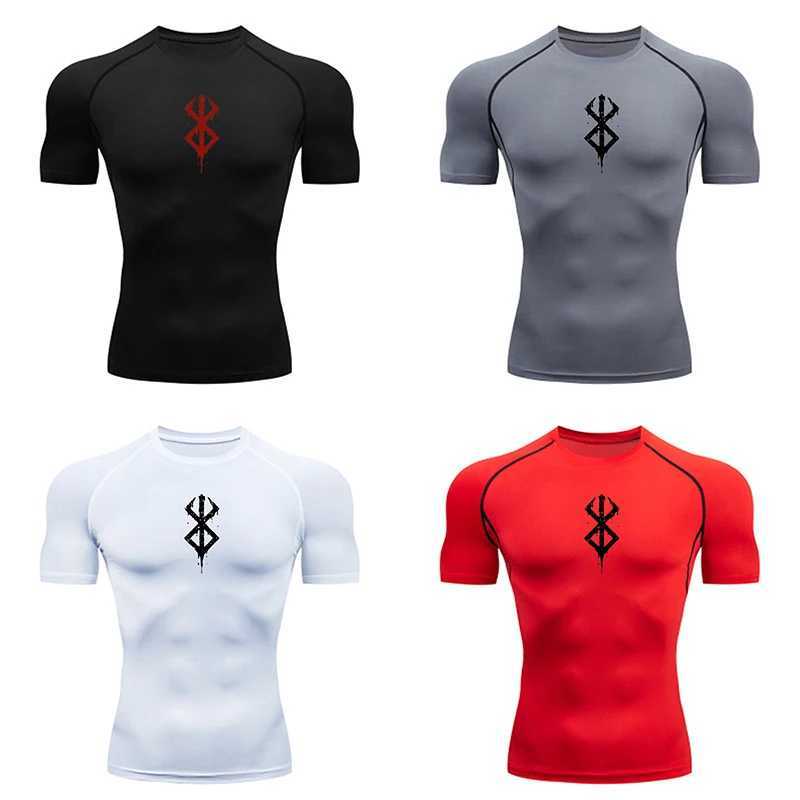 Sports T-shirt mens quick drying short sleeved sports T-shirt top gym fitness compression shirt training running T-shirt mens Rashgaard W250403