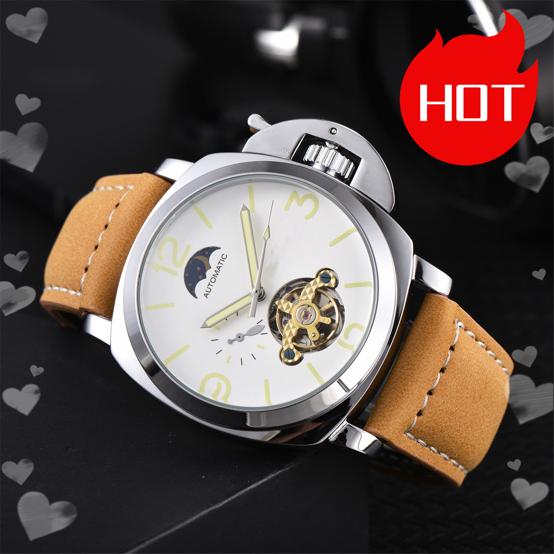 Men PANERAIity LUMINORity Model Sport watch Automatic mechanical movement Luxury Watches Business Stainless Steel Man Square mens Wristwatches #721