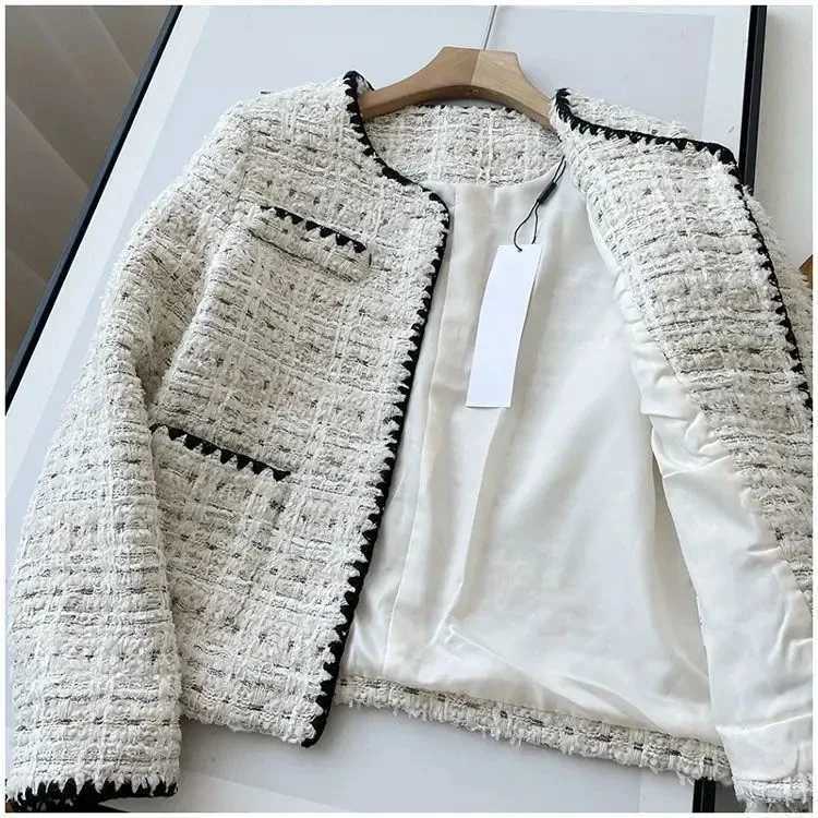 Spring Autumn Jacket Design Fashion Sweet Tweed Blazers Women New French Elegant Office Lady Luxury Woolen Short Suit Coats J2511031