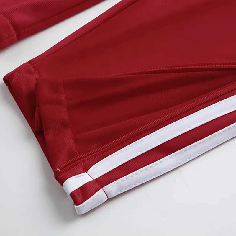 Kids and Adult Sports Tracksuit with 3 Lines Top and Down Match Color Zip Up Jacket and Pants Uniform Classic Sportswear One Set J251104