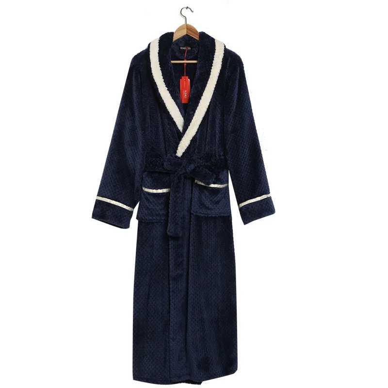 Men Women Winter Extra Long Warm Bathrobe Luxury Thick Flannel Bath Robe Soft Thermal Dressing Gown Sexy Robes Bridesmaid C251104
