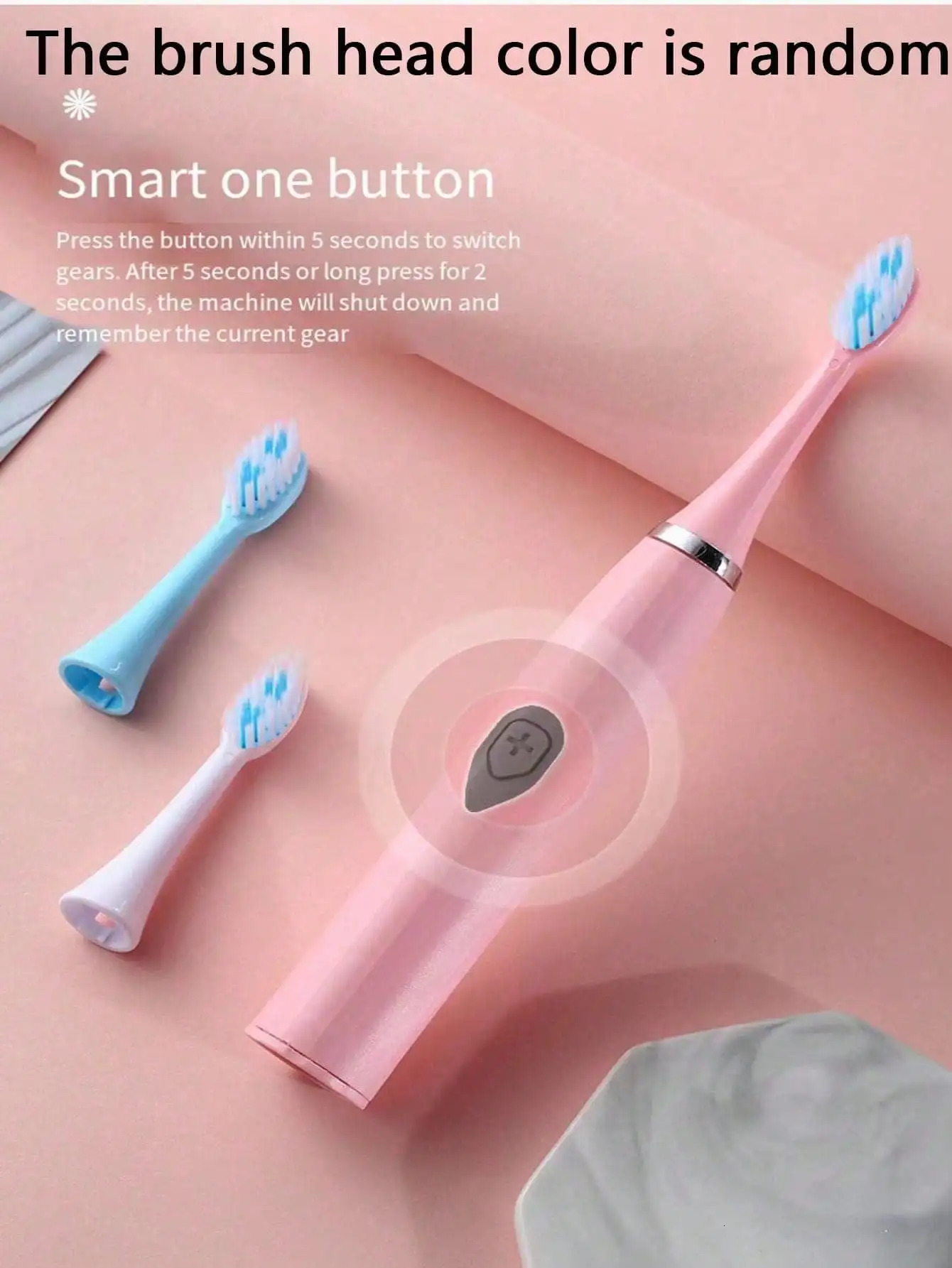 Electric toothbrush adult automatic coupler set suitable for home or travel use random brush head color 250325