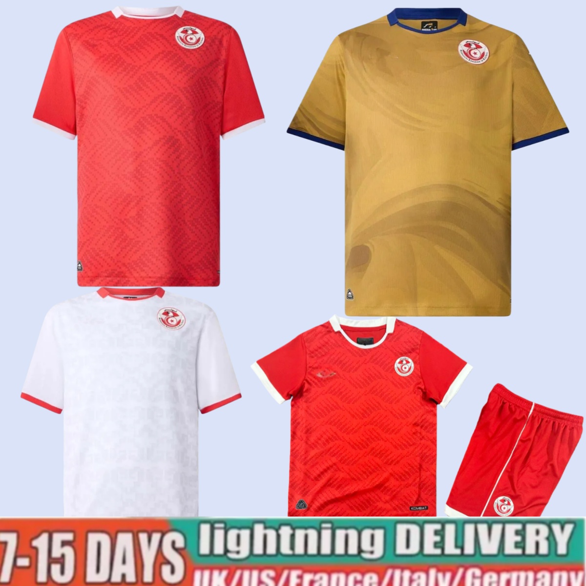 25 26 Tunisia national football team Soccer Jerseys HANNIBAL KHENISSI MSAKNI 2025 Africa Cup 2026 Esperance Sportive de Tunis Y.BELAILI Men Uniforms Football Shirts