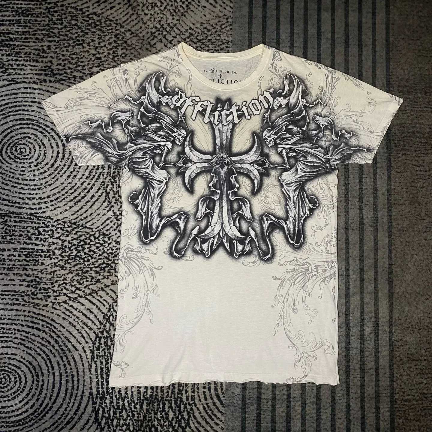 Summer new Emotion T-shirt Y2K retro Gothic printed short sleeved mens hip-hop Harajuku trend punk oversized pure cotton dress W250403