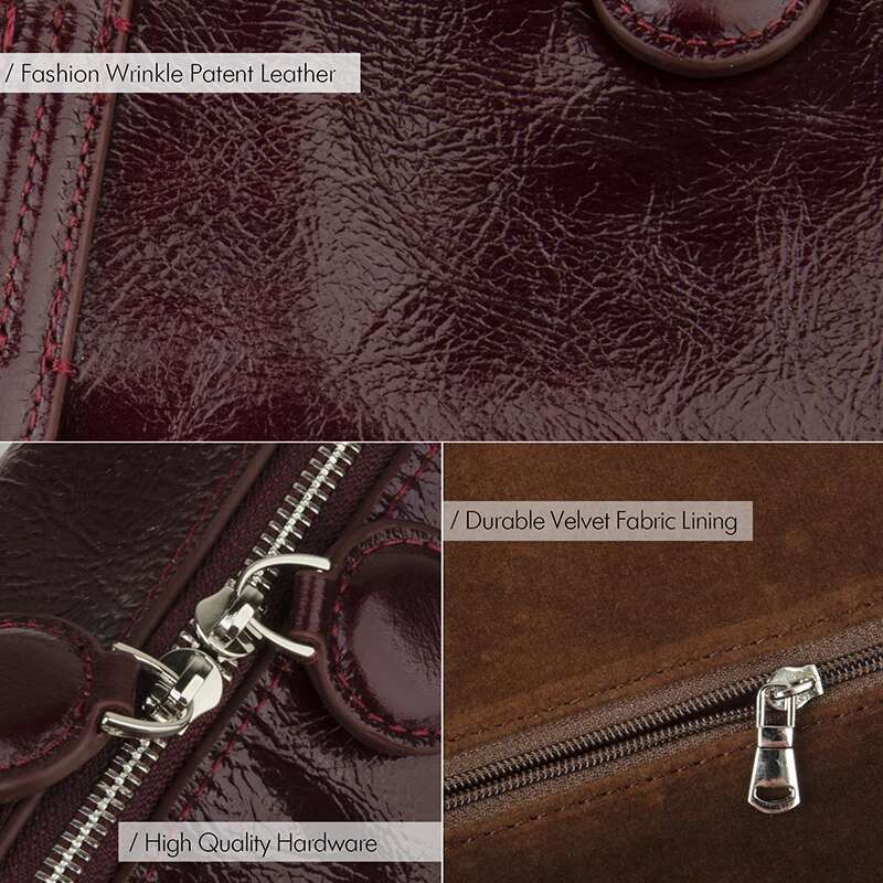 Leather Work Tote Bag Crackled Paint Cowhide Two Handles Shoulder Bags For Commute Handbag