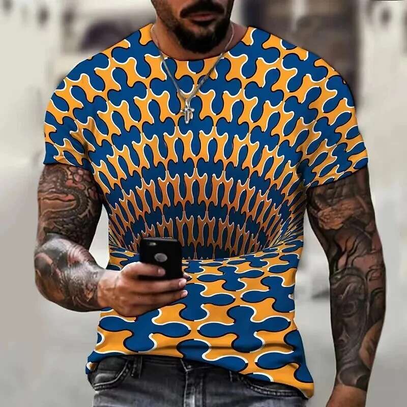 Fashion 3D printing cool short sleeved street top high-quality plus size T-shirt men's clothing XS-6xl